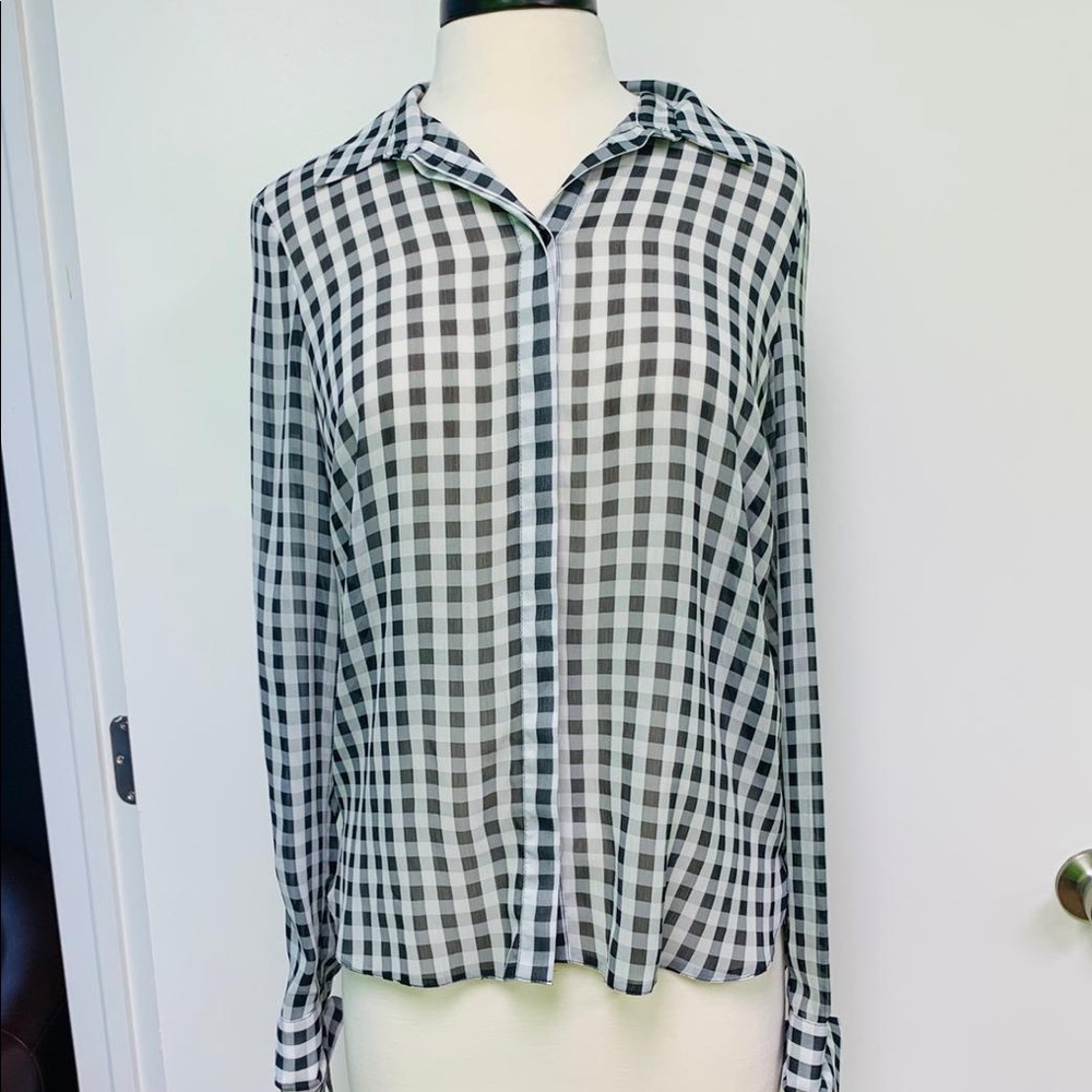 Next sheer top buffalo plaid